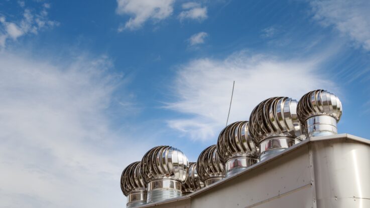ventilation system against the blue sky